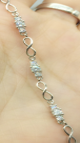 18K White Gold Infinity Bracelet with Genuine Crystals: White Gold