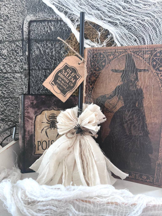 12" Primitive Witch Broom Halloween Fall Home Decor